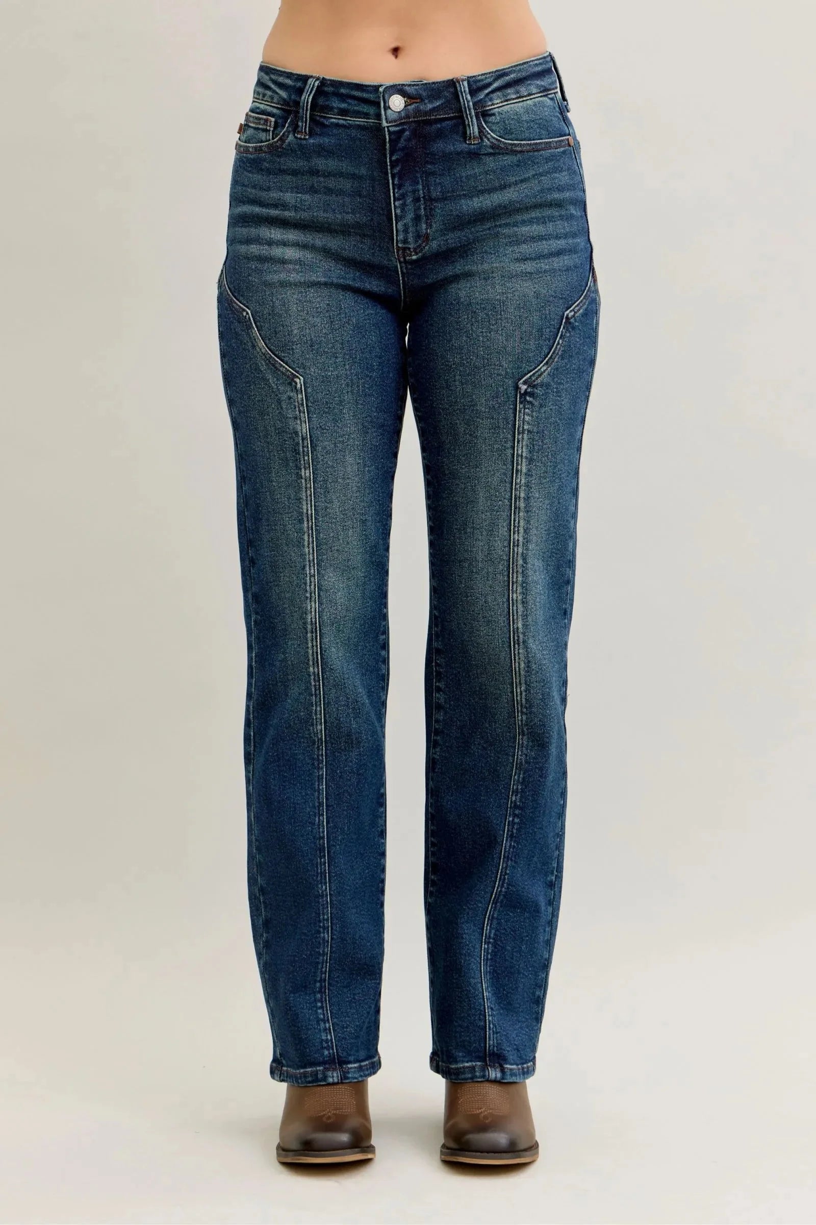 Judy Blue Full Size Seam Detail Straight Leg Jeans Plus Size